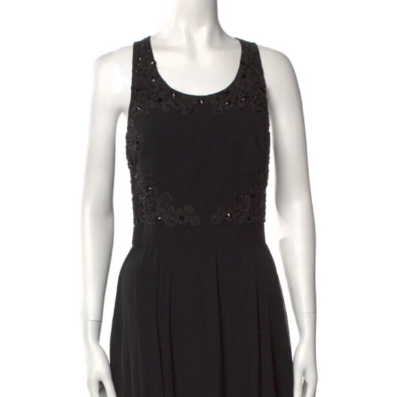 Sachin + Babi Noir Black Evening Gown Dress Embellished Cross Back Size 10 - Picture 2 of 16